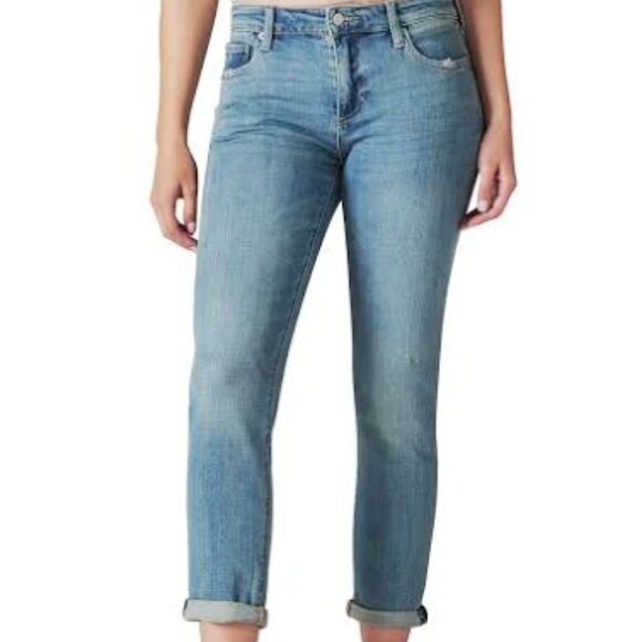 Lucky Brand Sienna Mid Rise Boyfriend Jeans Size 0/25 Medium Blue - Picture 1 of 10